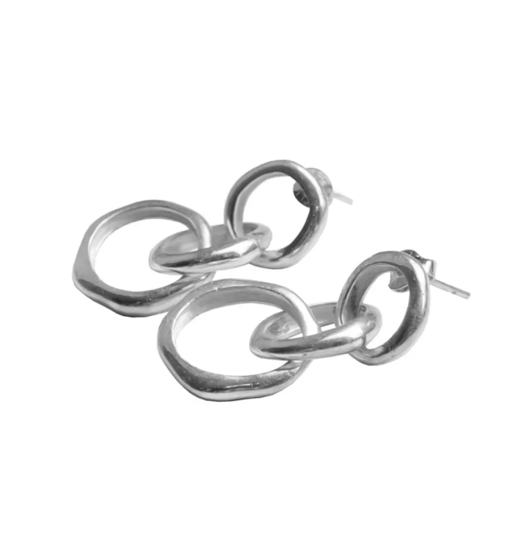 Outlet Bedazzled No Strings Earrings • Silver