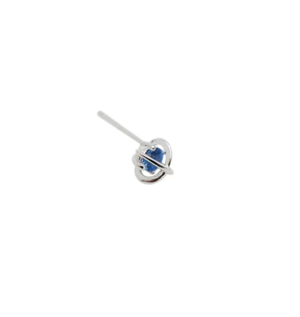 Cheap WOS UP Orb Blue Studs Silver Single Earring