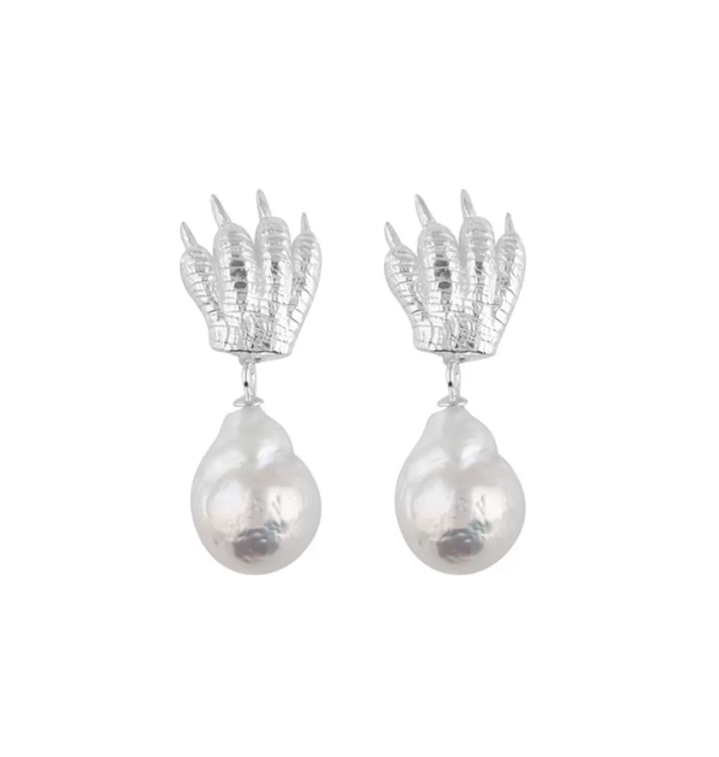 Outlet Carolinne B Paw Earring • Silver
