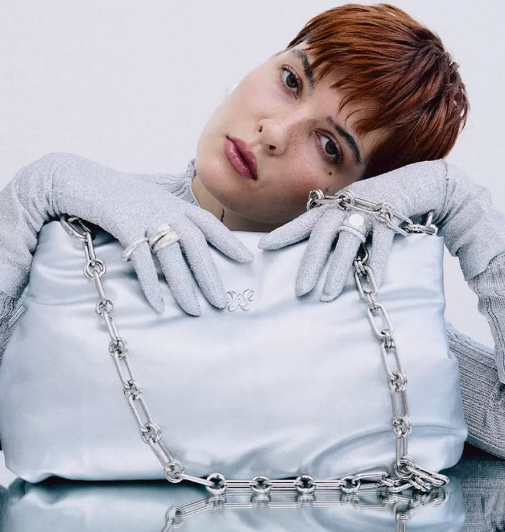 New WOS Pillow Bag Clutch Silver