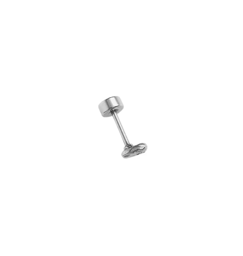 Clearance WOS Pinky Single Stud Clear Silver