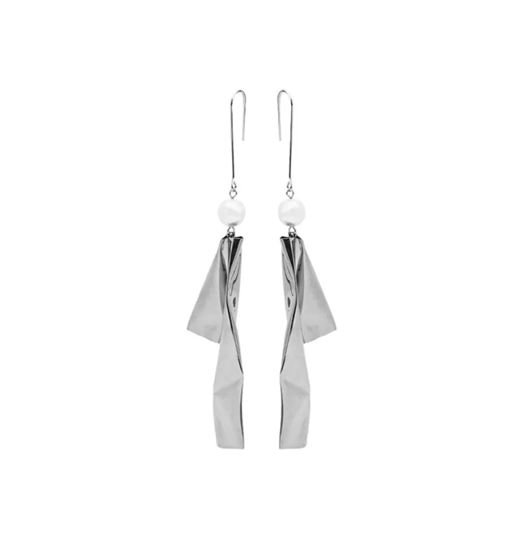 Shop WOS UP Pipe Earrings Silver