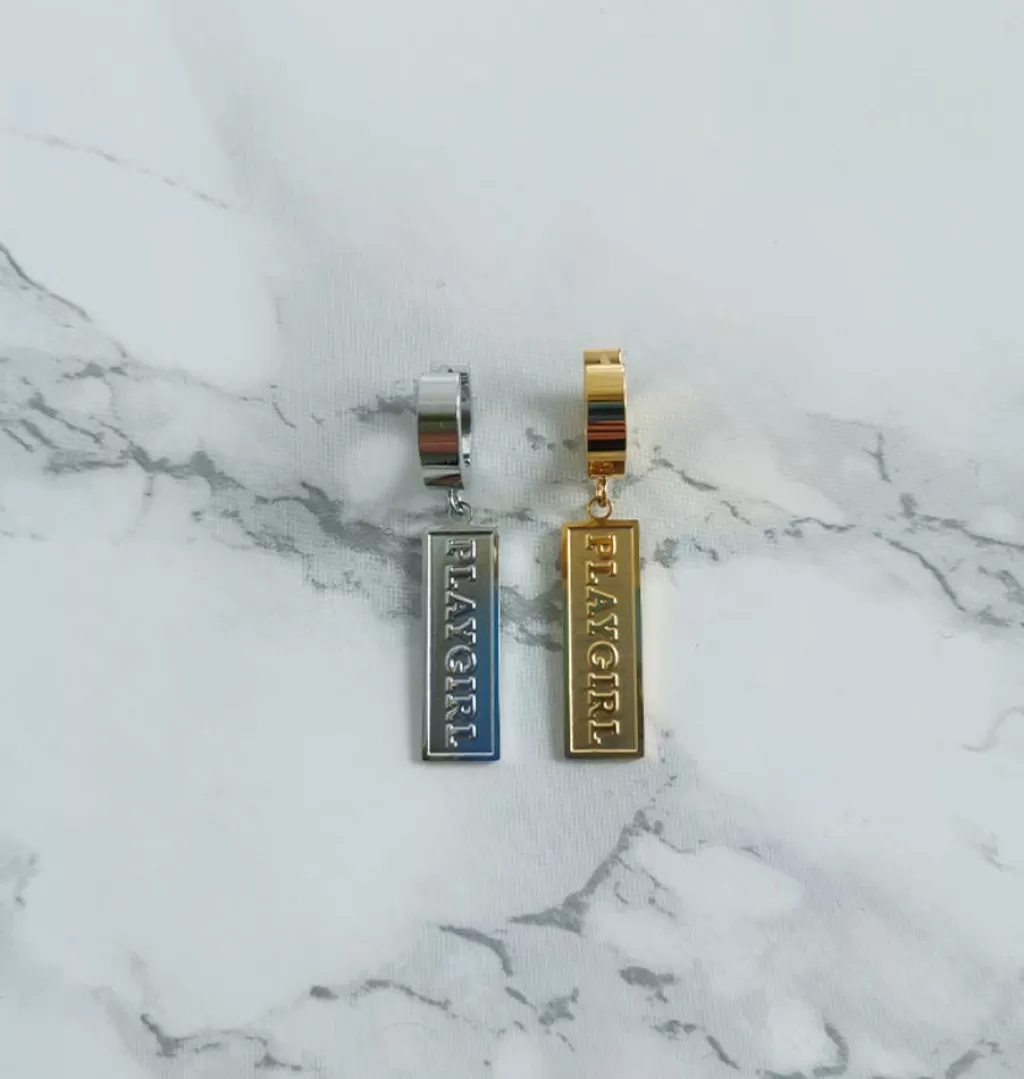 Flash Sale Fe:male Playgirl Hoop Guld • Single Earring