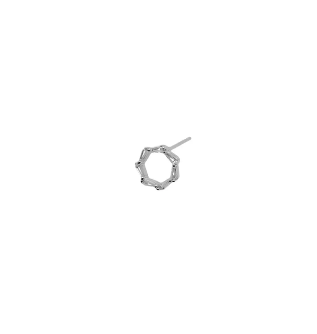 Shop WOS UP Po Studs Silver Single Earrings