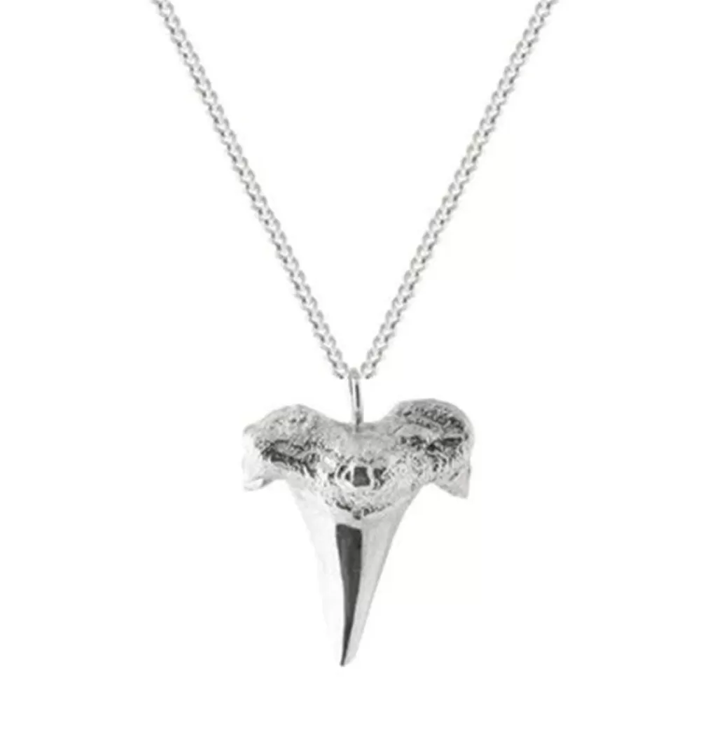 Shop Carolinne B Shark Tooth Necklace Silver