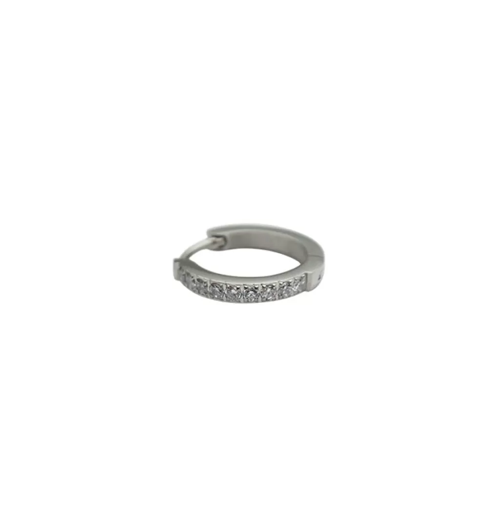 Hot WOS UP Silver Hoop Glitter 12 Mm • Single Earring