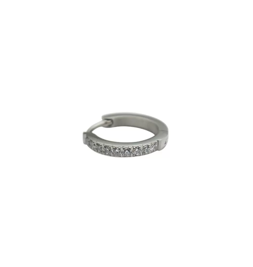 Outlet WOS UP Silver Hoop Glitter 15 Mm • Single Earring