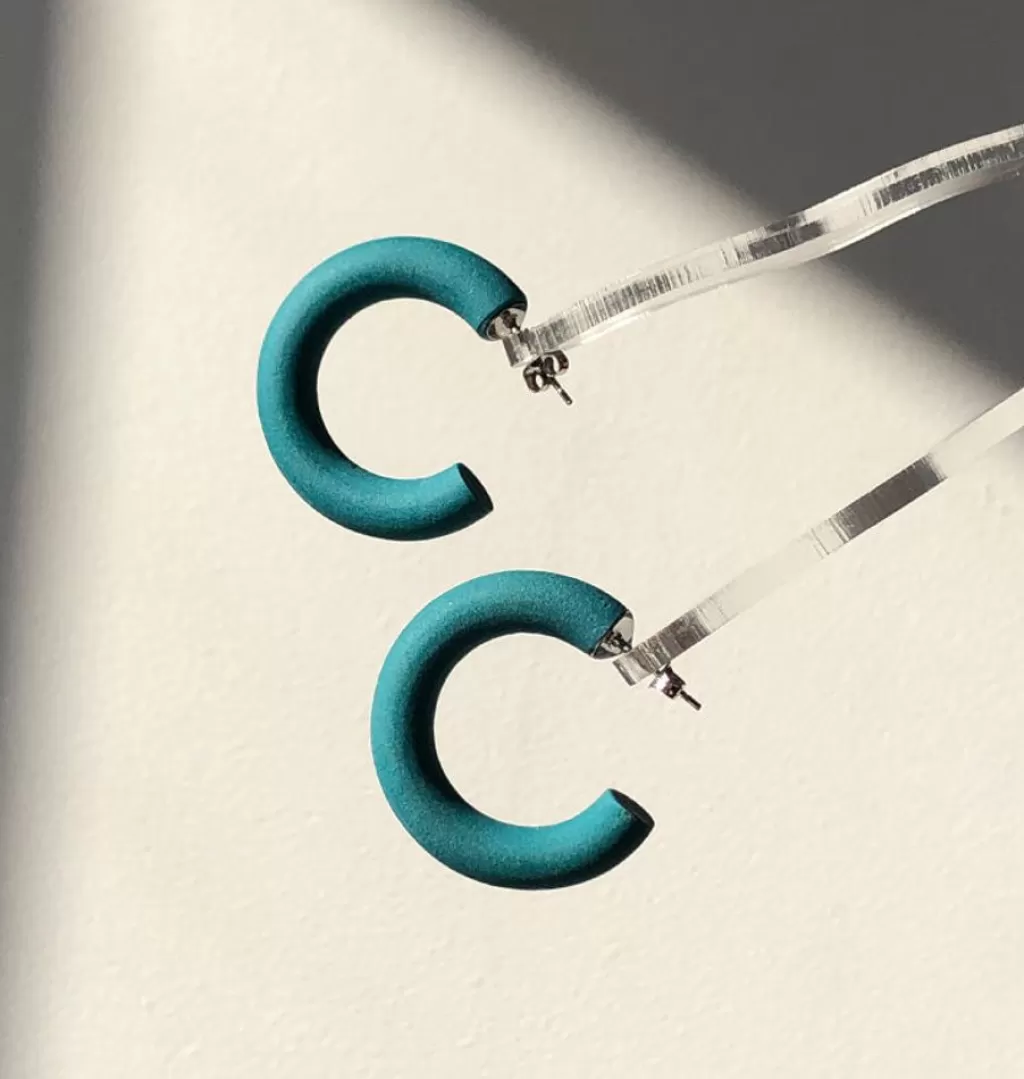 Best Cristina Lucia Small Hoop Petrol