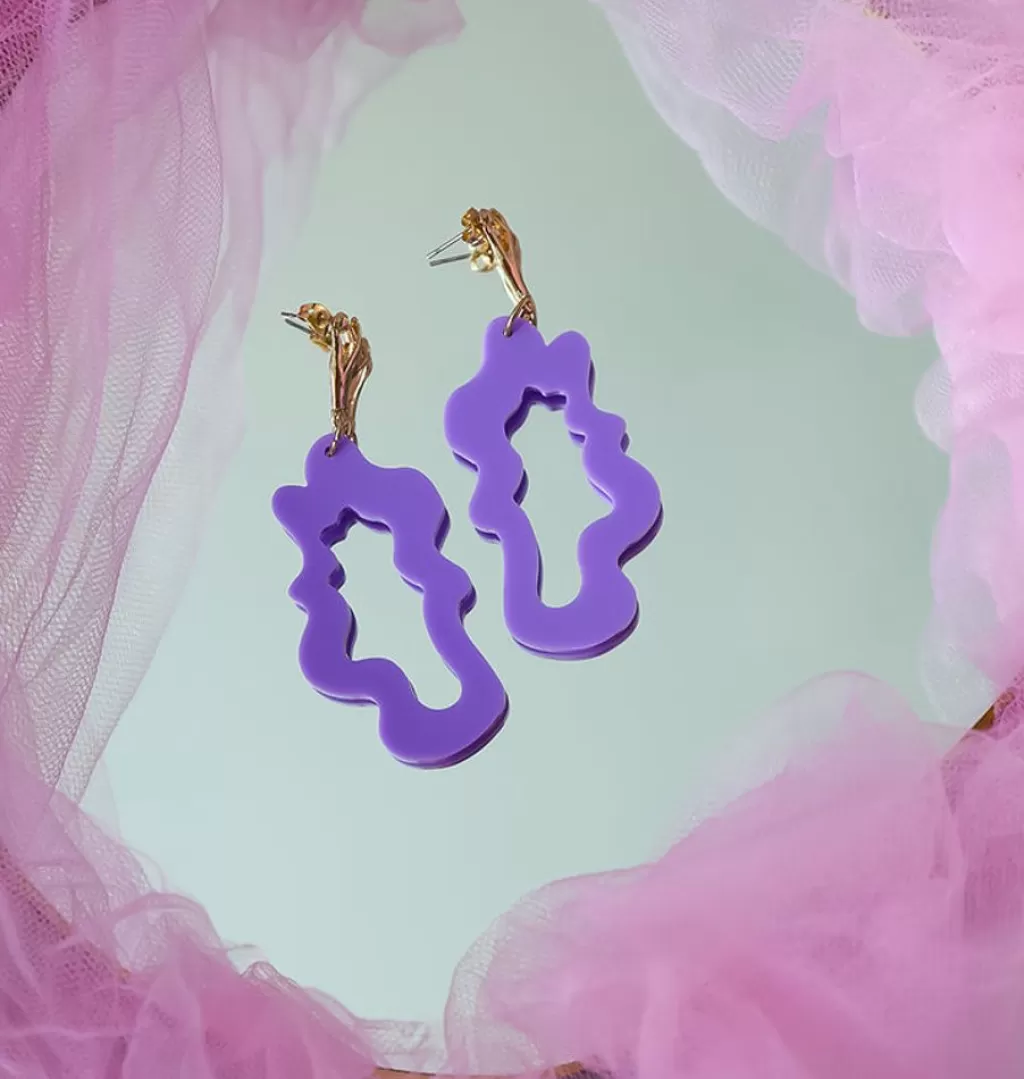 Fashion Annuniqe Studio Splash Earrings Purple