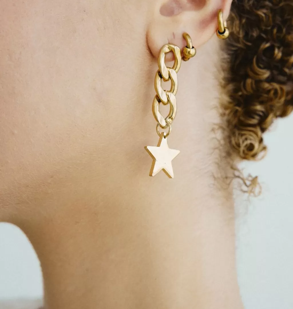 Flash Sale WOS UP Star Drop Earrings Gold