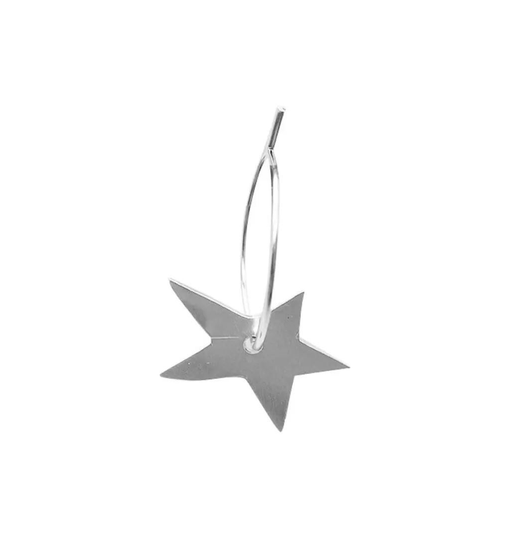 Cheap cmakes jewelry Star Hoop • Silver