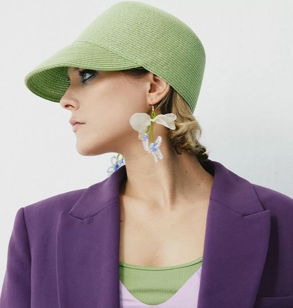 Hot WOS UP Straw Cap Green