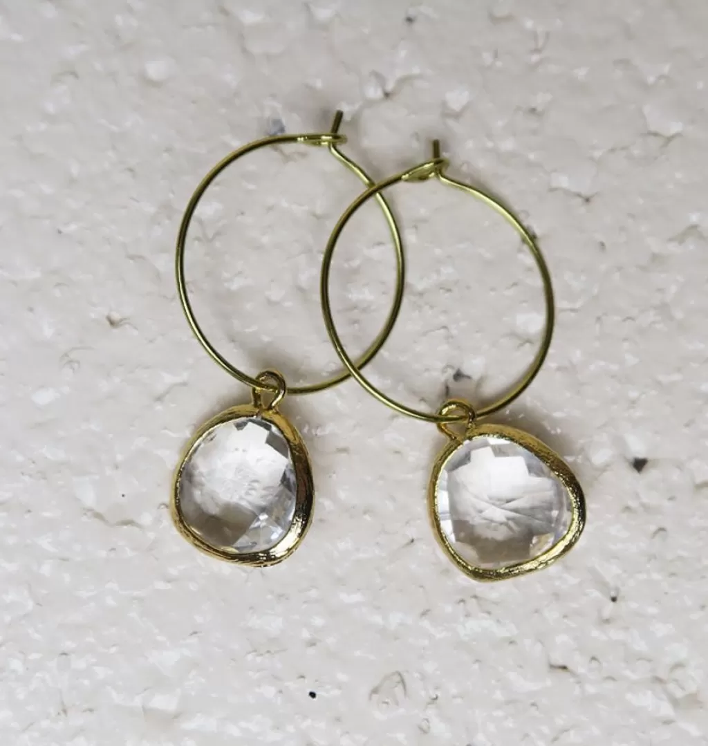 Outlet AngelPearls Teardrop Hoops Clear