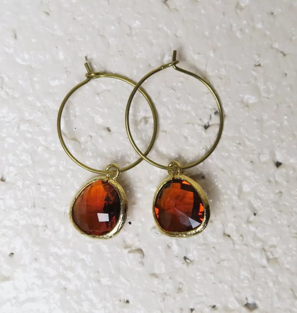 Flash Sale AngelPearls Teardrop Hoops Cognac