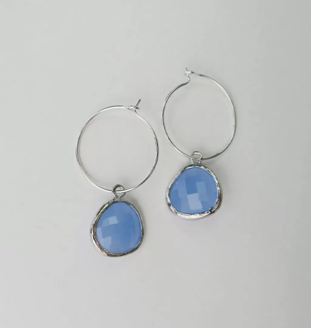 Outlet AngelPearls Teardrop Hoops Silver Syren