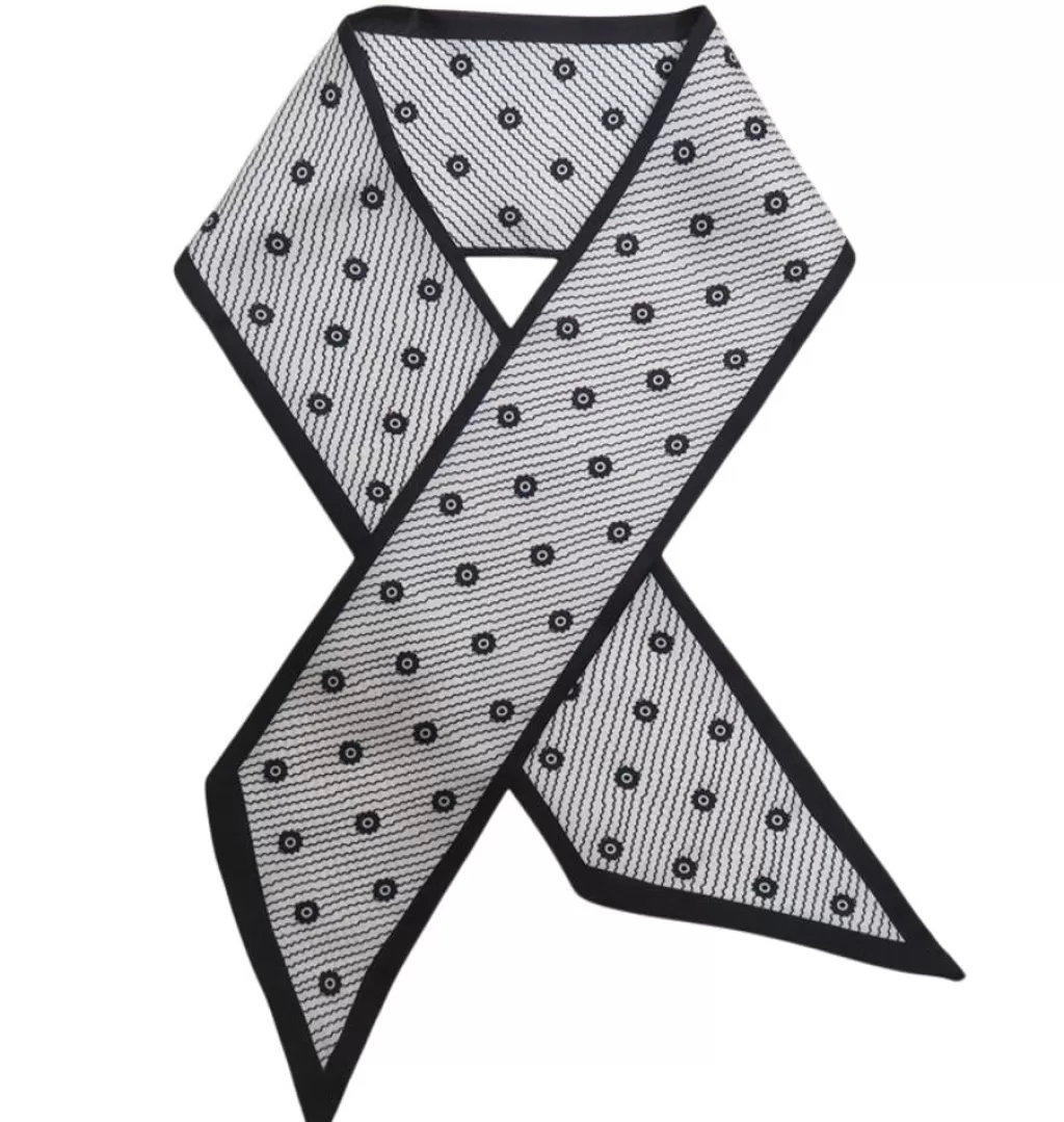 Flash Sale WOS UP Tie Scarf Black And White