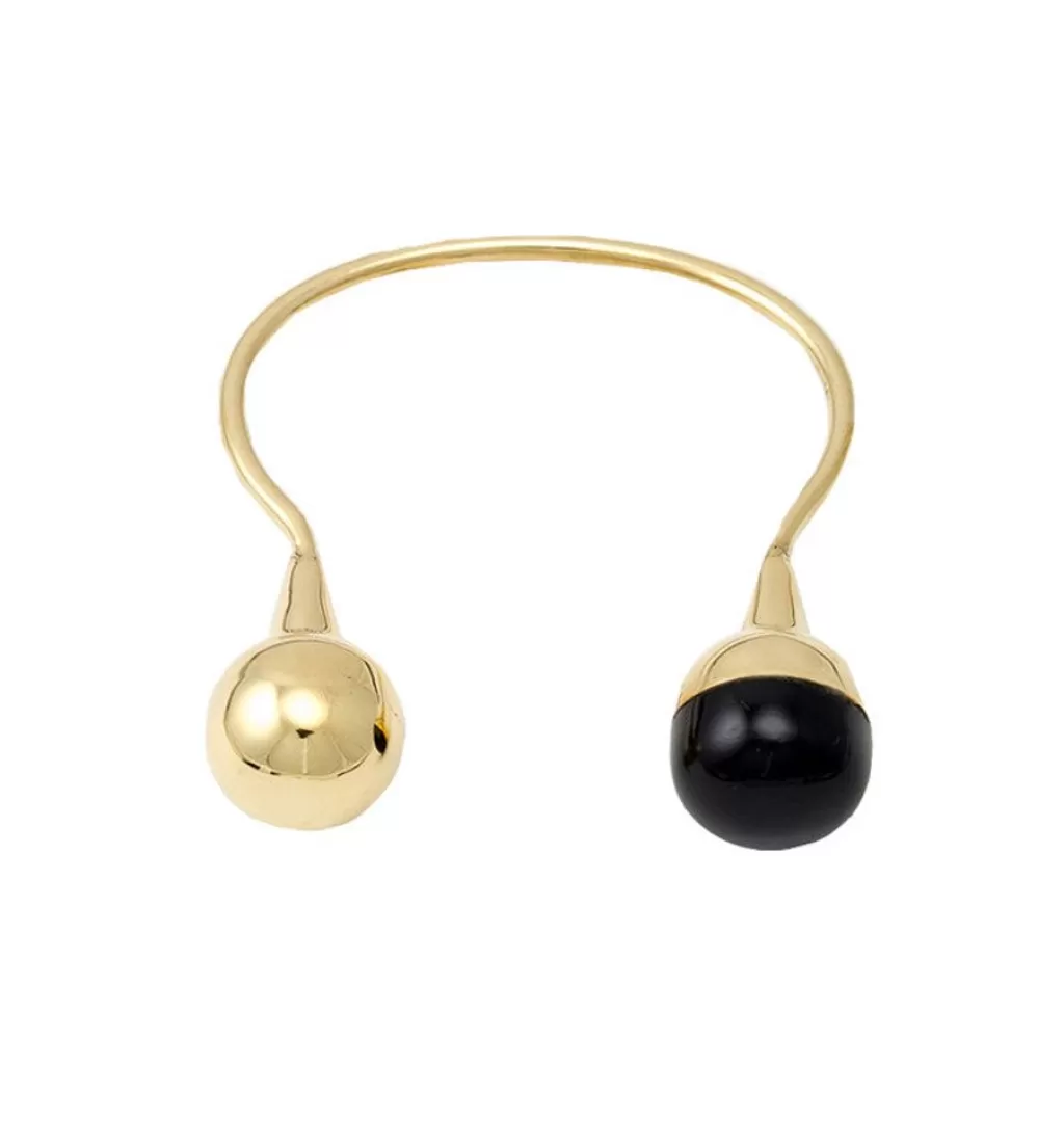 Clearance Sjösten Sweden Twin Bangle • Brass And Onyx