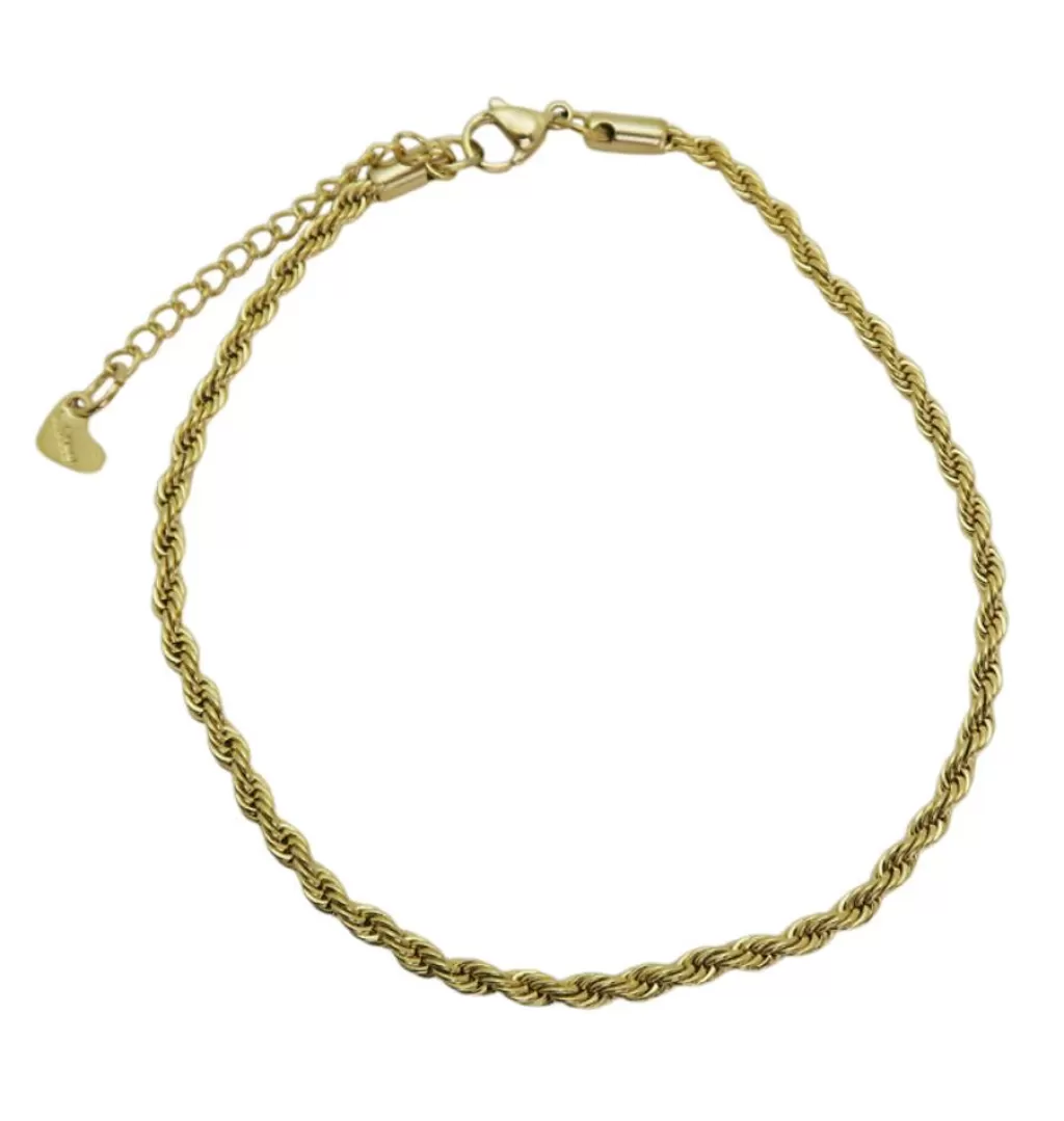 Cheap WOS UP Twine Foot Chain Gold