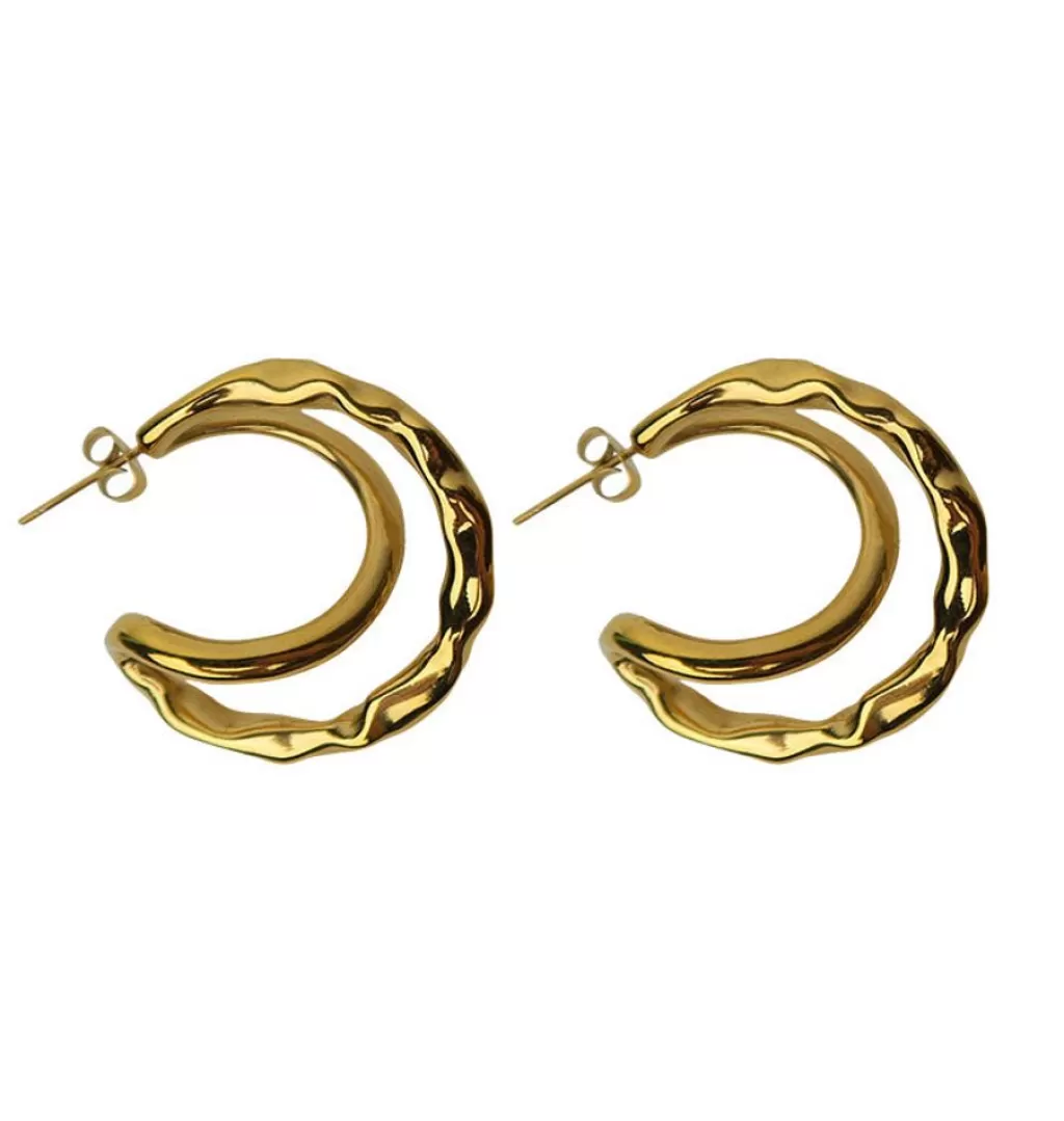 Outlet WOS UP Two Sides Earrings Gold