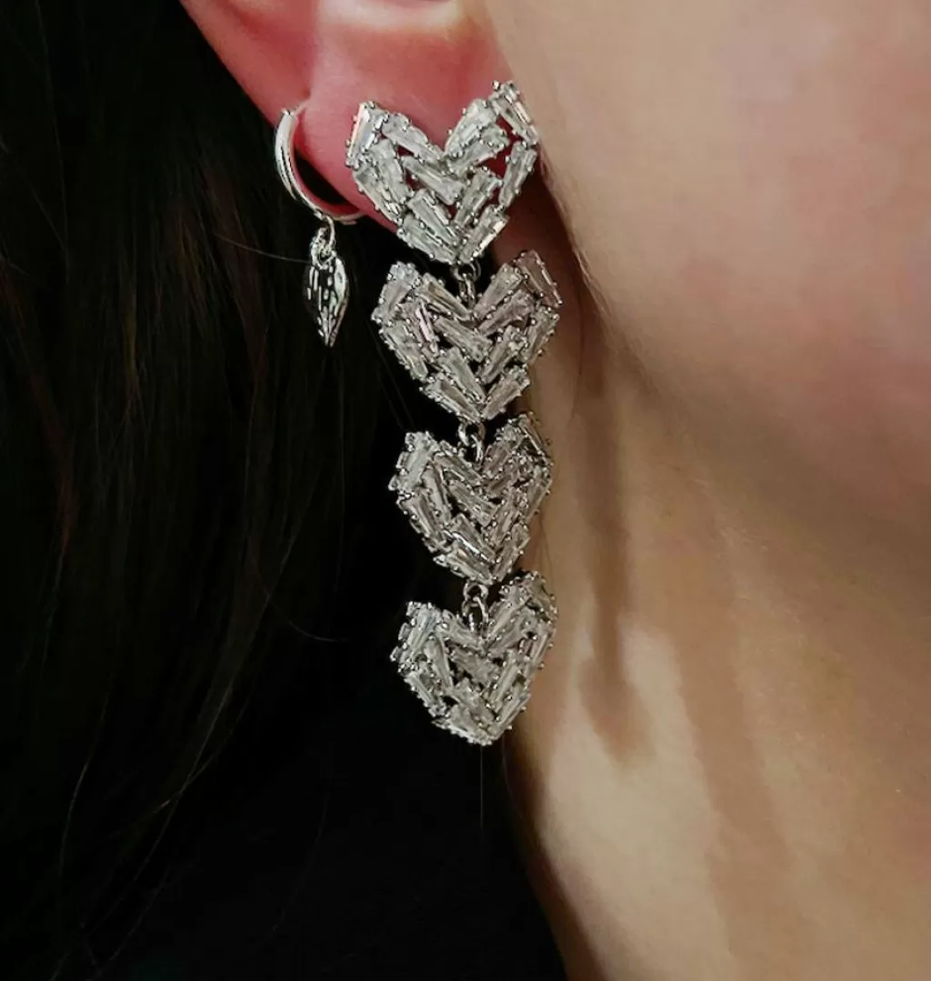 Fashion WOS UP Valentine Earrings Silver