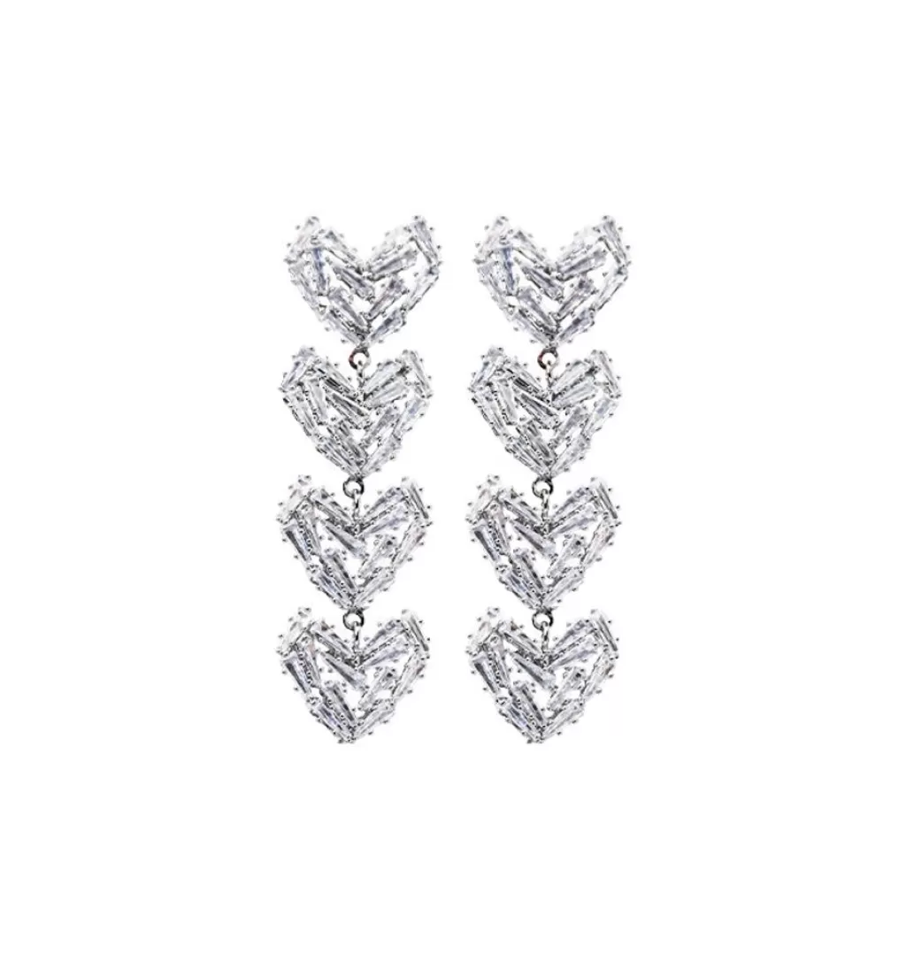 Fashion WOS UP Valentine Earrings Silver