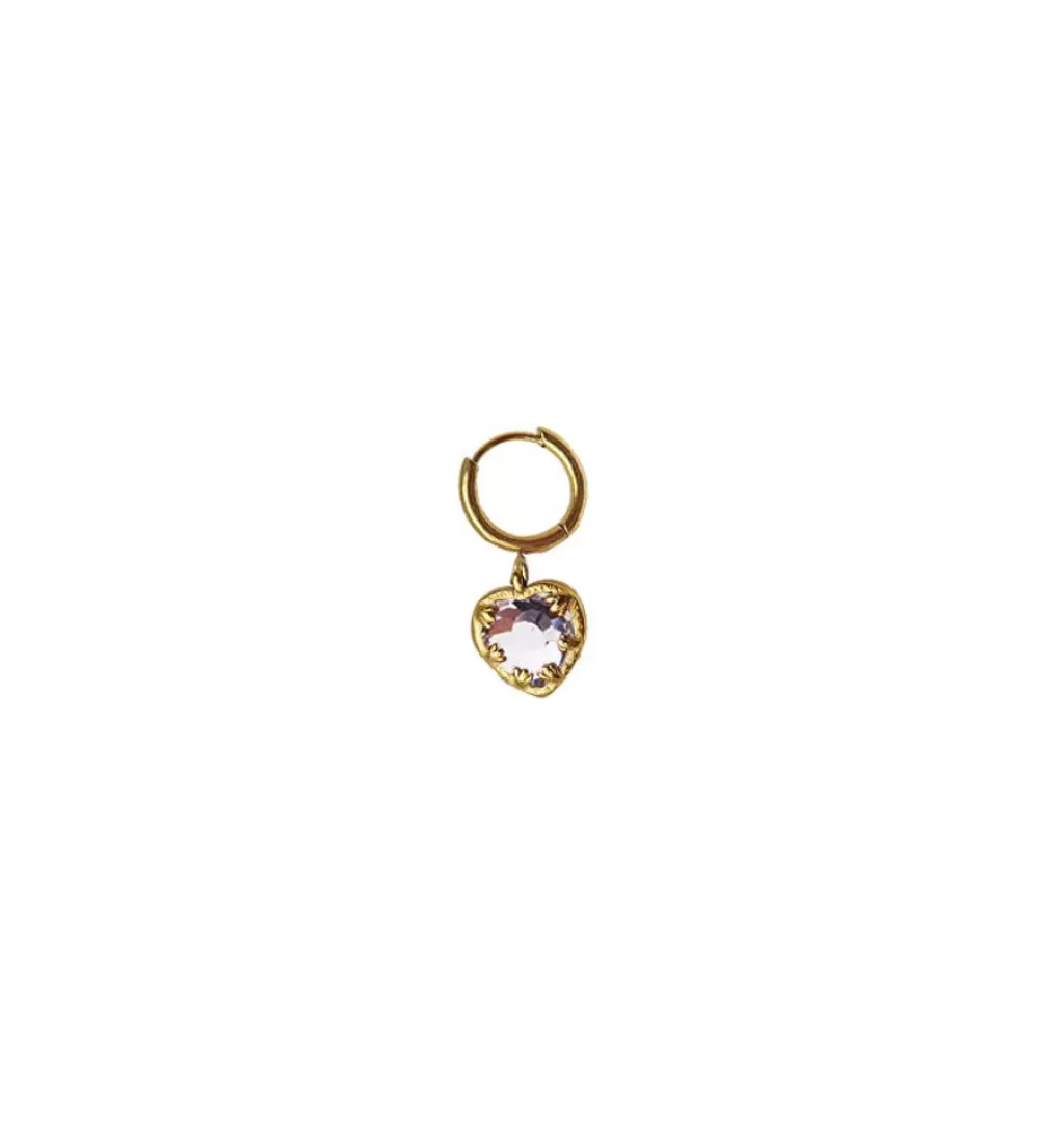 Outlet WOS Veja Crystal Clear Single Earring Gold