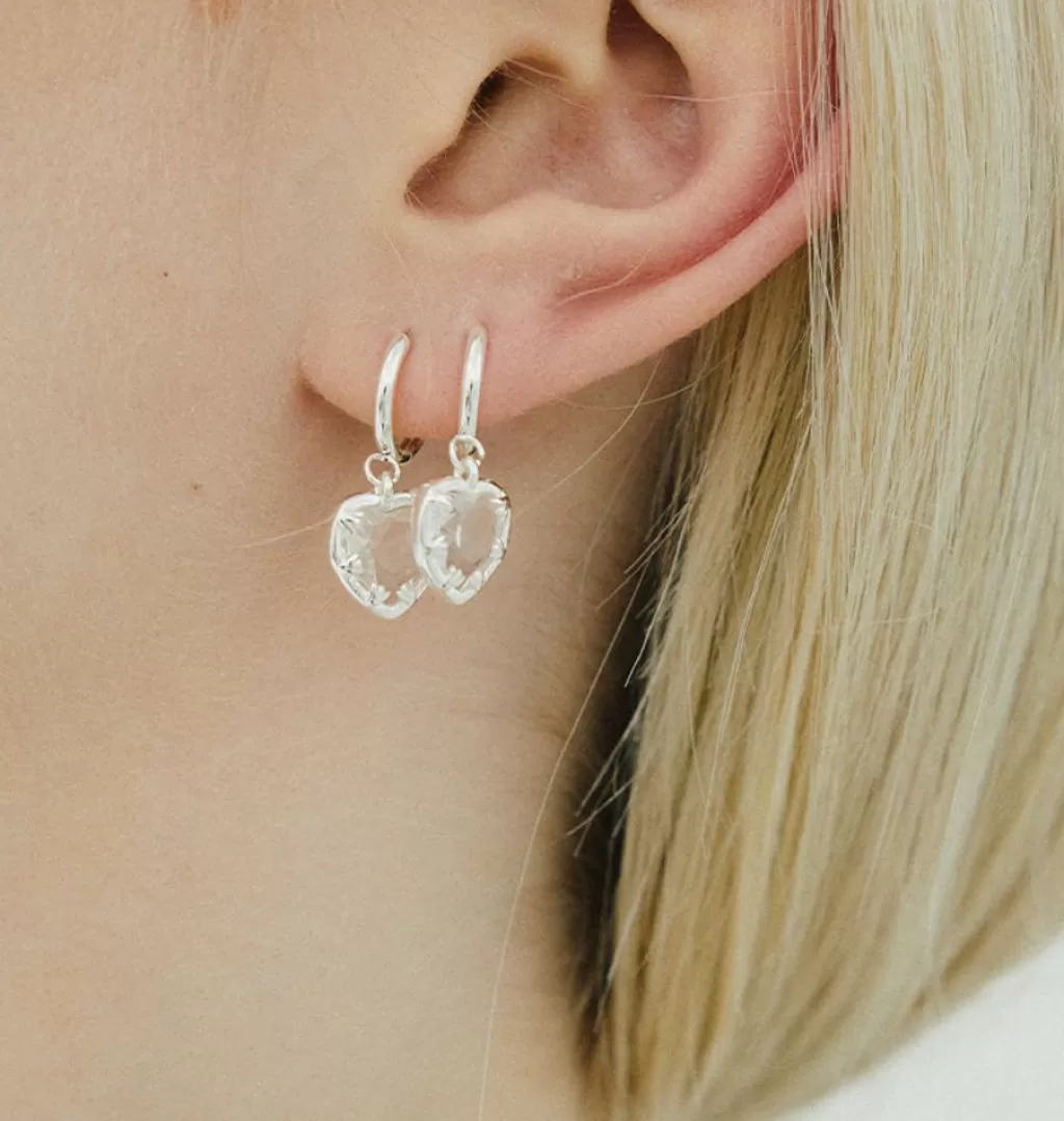 Best WOS Veja Crystal Clear Single Earring Silver