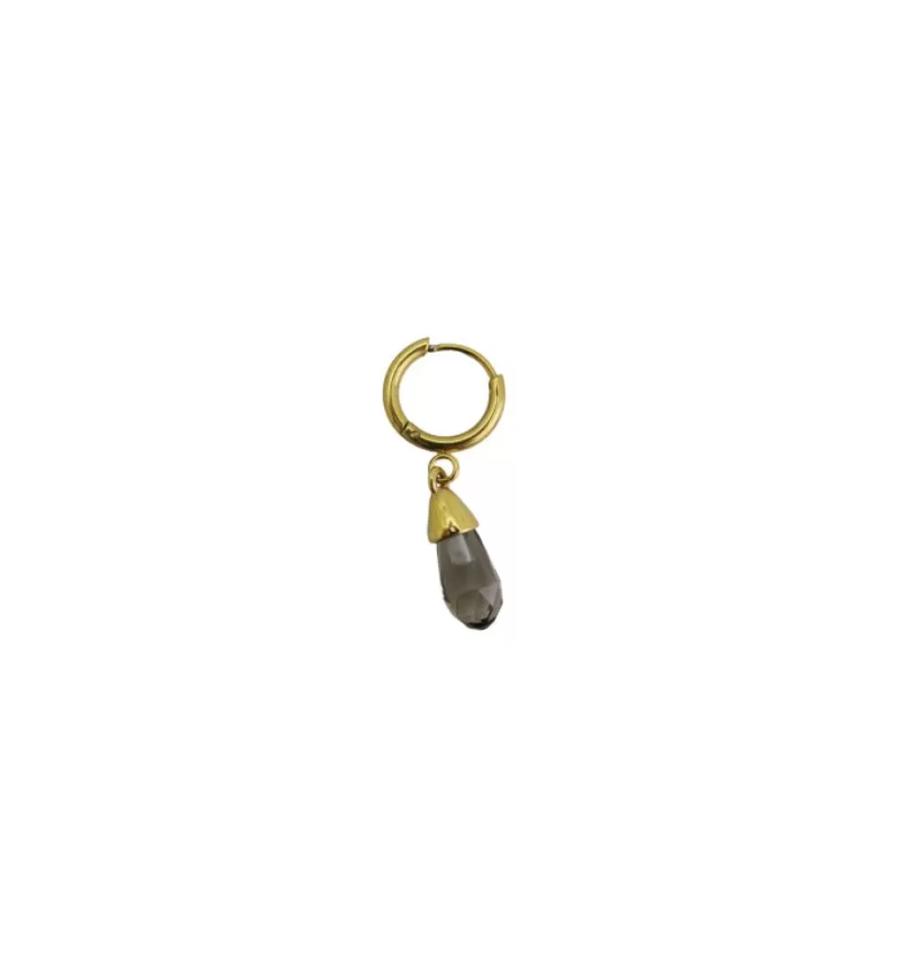 Hot WOS Veja Crystal Drop Single Earring Gold