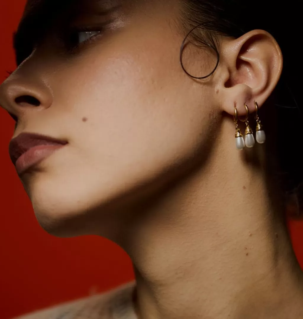 Cheap WOS Veja Drop Single Earring Gold