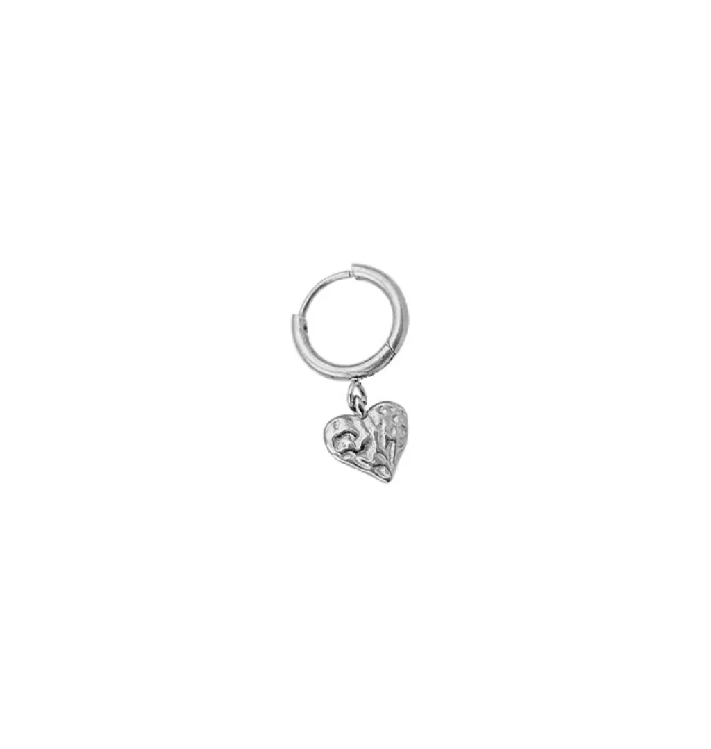 Discount WOS Veja Heart Single Earring Silver
