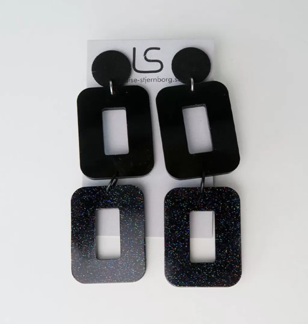 Sale Louise Stjernborg Watercolor Earrings Square Black