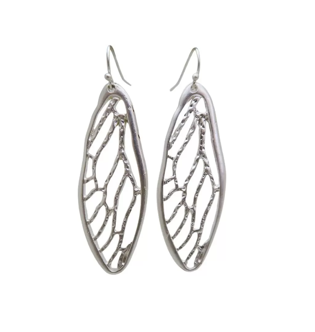 Fashion WOS UP Wings Earrings Silver
