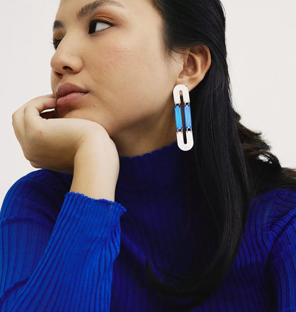 Online WOS UP Zero Earrings Blue