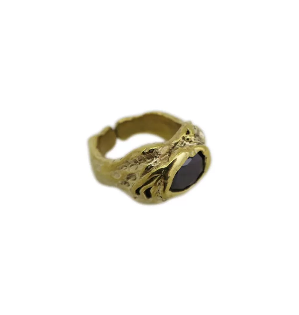 Cheap WOS Zirkon Black Ring Gold