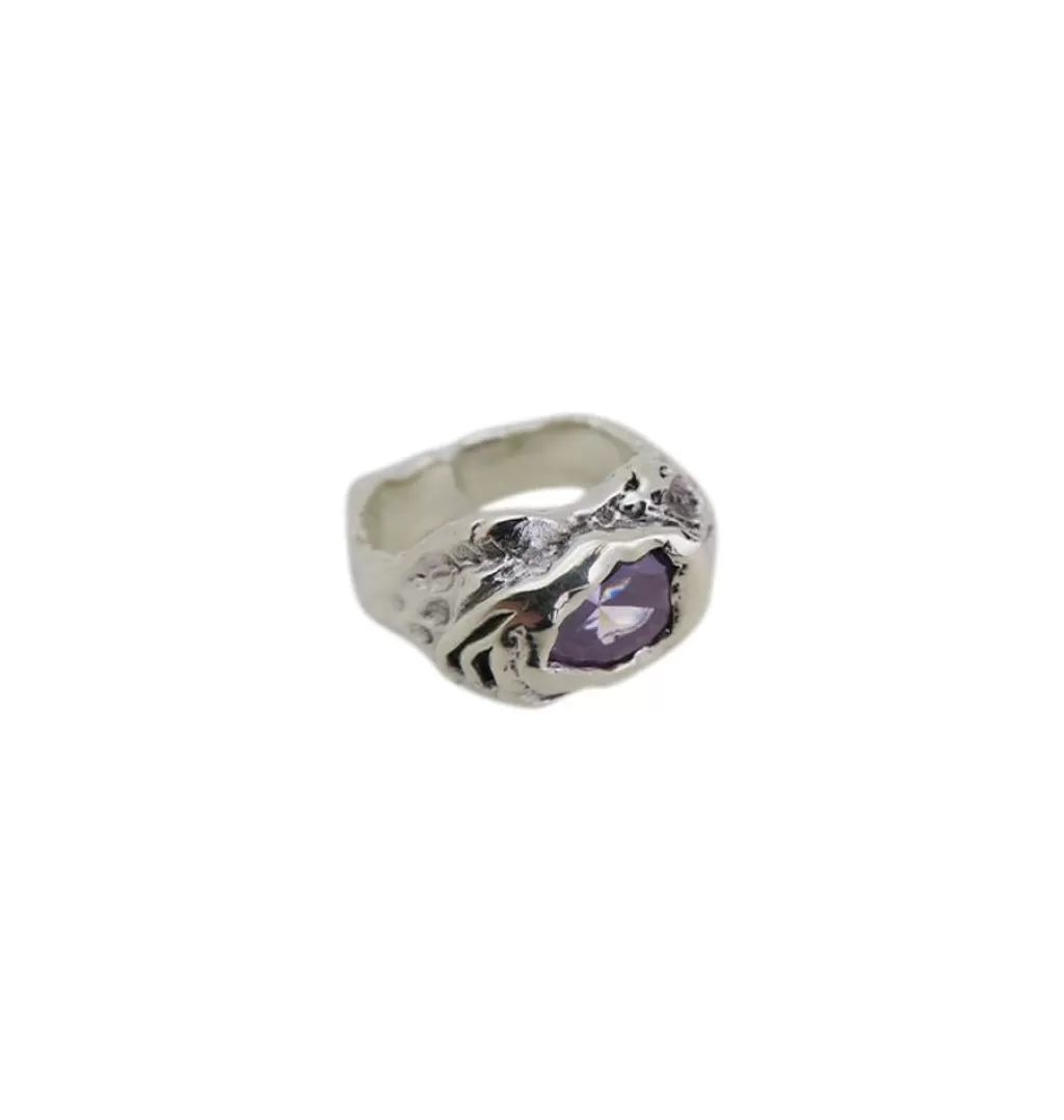 Cheap WOS Zirkon Purple Ring Silver